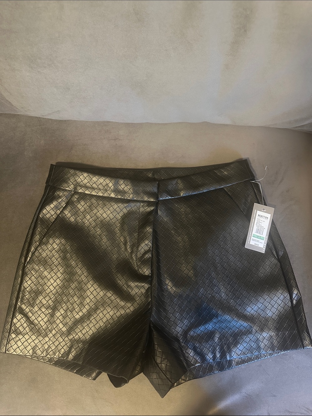 Kenneth Cole Reaction Black Textured faux leather shorts